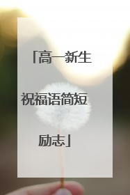 高一新生祝福语简短励志