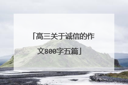 高三关于诚信的作文800字五篇