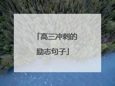 高三冲刺的励志句子