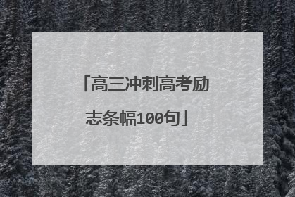 高三冲刺高考励志条幅100句