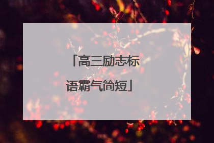 高三励志标语霸气简短