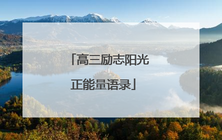 高三励志阳光正能量语录