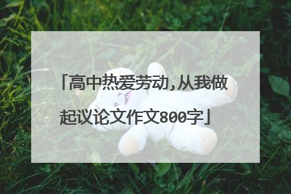 高中热爱劳动,从我做起议论文作文800字
