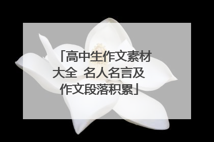高中生作文素材大全 名人名言及作文段落积累
