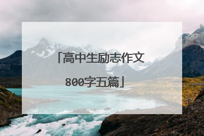 高中生励志作文800字五篇
