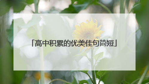 高中积累的优美佳句简短