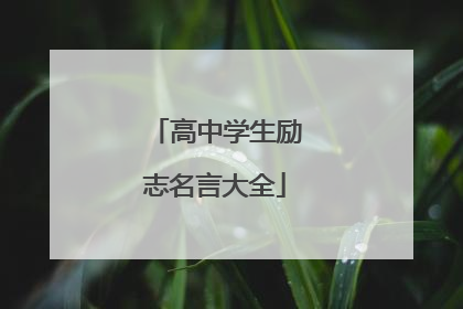 高中学生励志名言大全