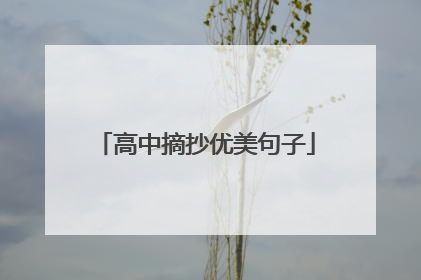 高中摘抄优美句子