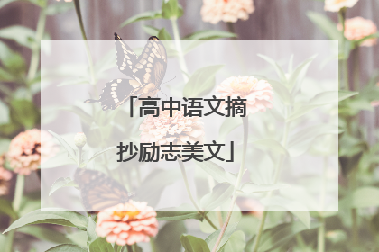高中语文摘抄励志美文