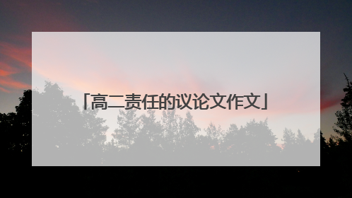 高二责任的议论文作文