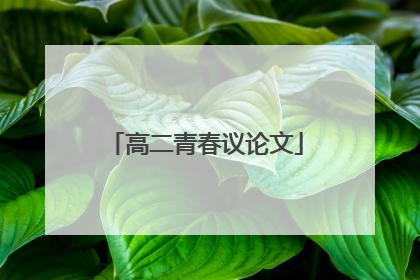 高二青春议论文
