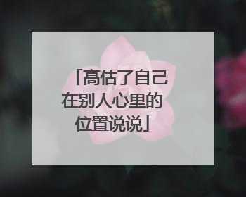 高估了自己在别人心里的位置说说