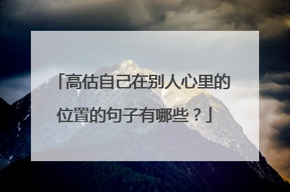 高估自己在别人心里的位置的句子有哪些?