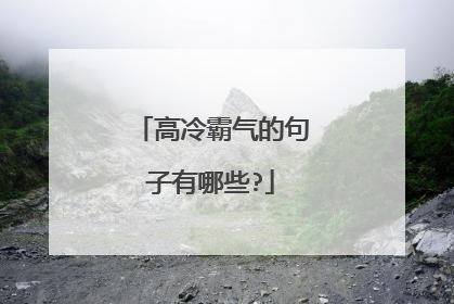 高冷霸气的句子有哪些?
