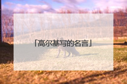 高尔基写的名言