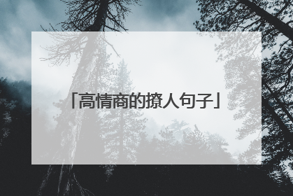 高情商的撩人句子