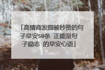 高情商发圈被秒赞的句子早安50条 正能量句子励志 的早安心语