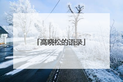 高晓松的语录
