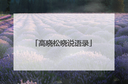 高晓松晓说语录