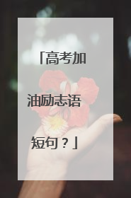 高考加油励志语短句?