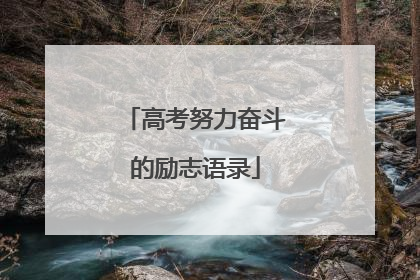 高考努力奋斗的励志语录