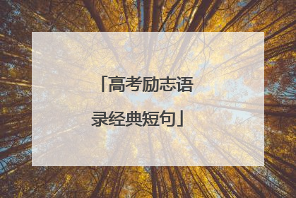 高考励志语录经典短句