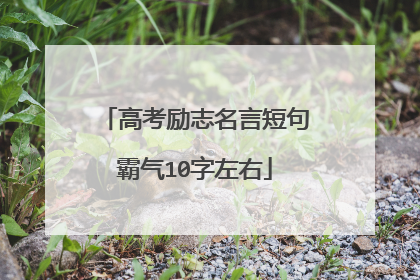高考励志名言短句霸气10字左右