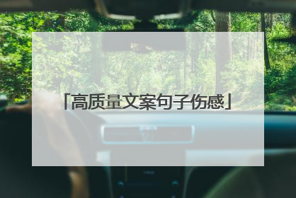 高质量文案句子伤感