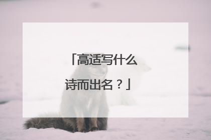 高适写什么诗而出名?