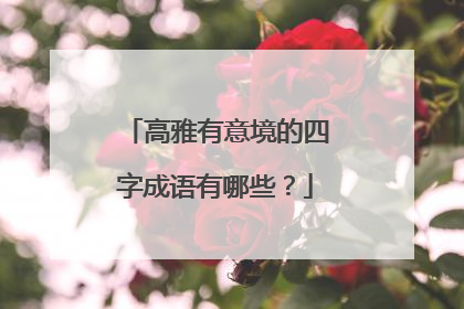 高雅有意境的四字成语有哪些?