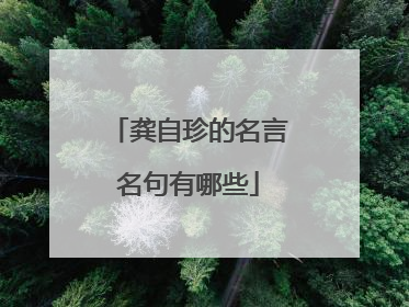 龚自珍的名言名句有哪些