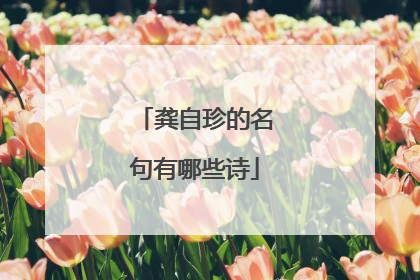 龚自珍的名句有哪些诗