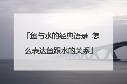 鱼与水的经典语录 怎么表达鱼跟水的关系