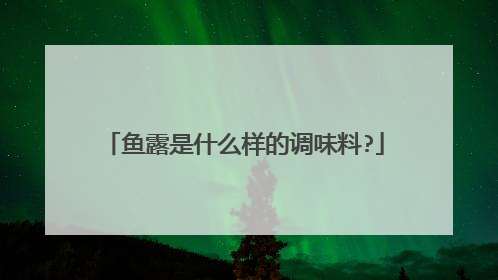 鱼露是什么样的调味料?