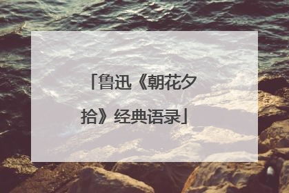 鲁迅《朝花夕拾》经典语录