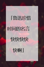 鲁迅珍惜时间的名言 快快快快快啊
