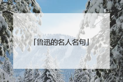 鲁迅的名人名句