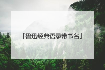 鲁迅经典语录带书名