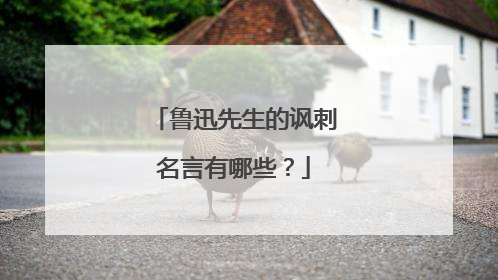 鲁迅先生的讽刺名言有哪些?