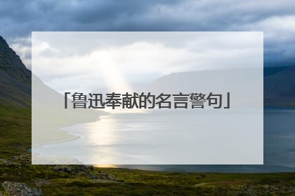 鲁迅奉献的名言警句