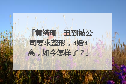 黄绮珊:丑到被公司要求整形,3婚3离,如今怎样了?