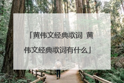 黄伟文经典歌词 黄伟文经典歌词有什么