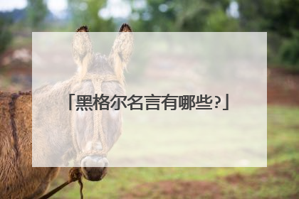 黑格尔名言有哪些?