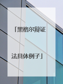 黑格尔辩证法具体例子