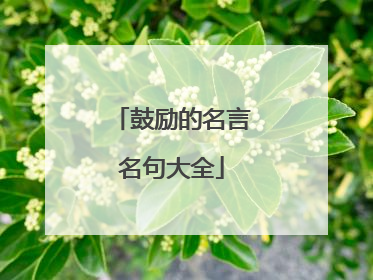 鼓励的名言名句大全