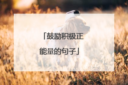 鼓励积极正能量的句子