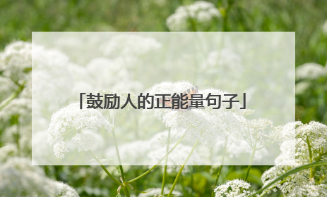 鼓励人的正能量句子