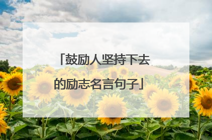 鼓励人坚持下去的励志名言句子