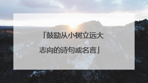 鼓励从小树立远大志向的诗句或名言