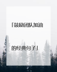 鼓励团队加油的经典句子